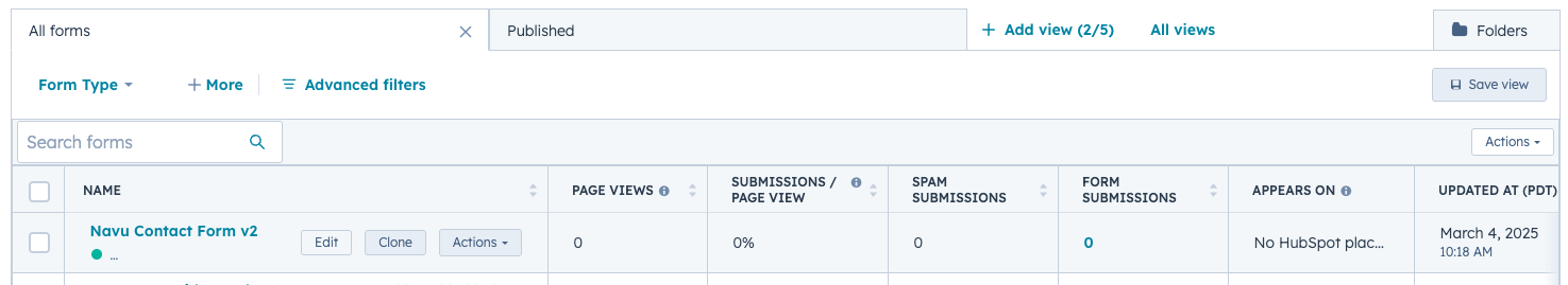 Edit form in Hubspot